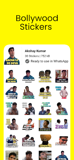 Screenshot Bollywood Stickers : WASticker