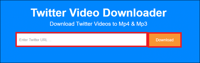 collez l'adresse dans la case Enter Twitter URL et cliquez sur Download.