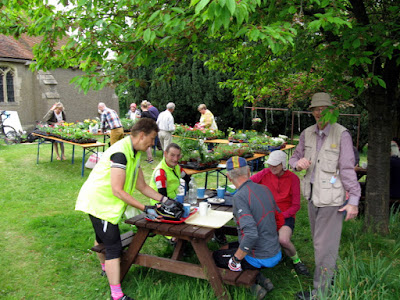 taking tea in churchyard