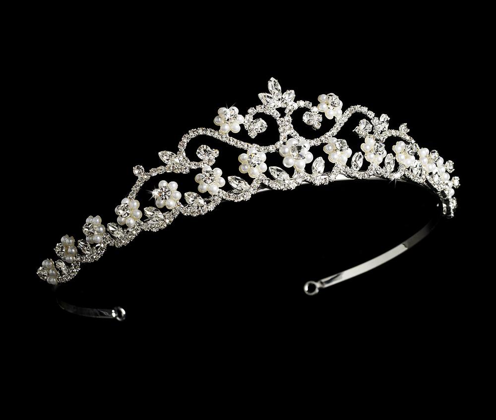 Pearl and Rhinestone Bridal Tiara