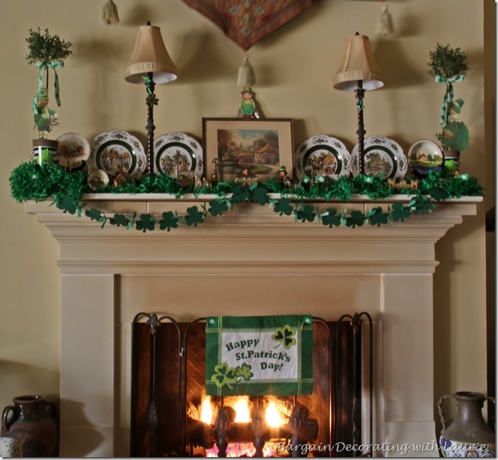 St Patrick's Mantel-Bargain Decorating with Laurie