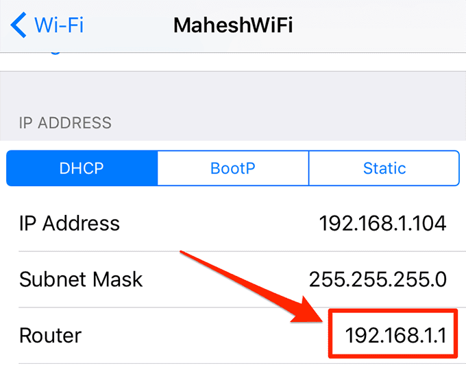 หน้าต่าง DHCP ของเราเตอร์ในการตั้งค่า WiFi