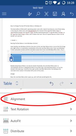 Microsoft Word, Android, เอกสาร, ตาราง, แทรก, แก้ไข, style