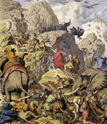 Hannibal’s army crossing the Alps.