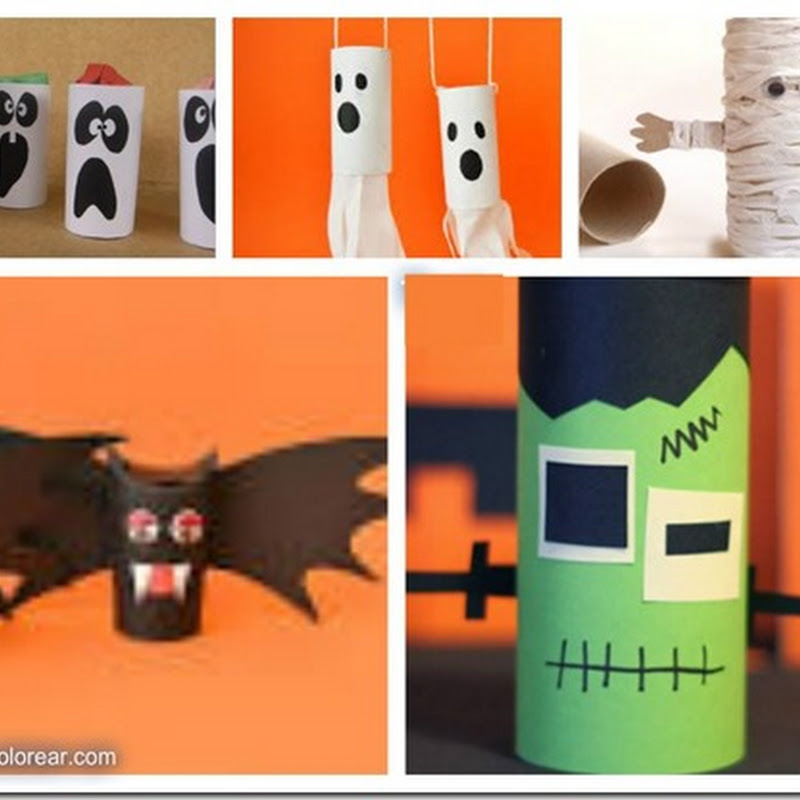 Manualidades halloween con tubo de higiénico