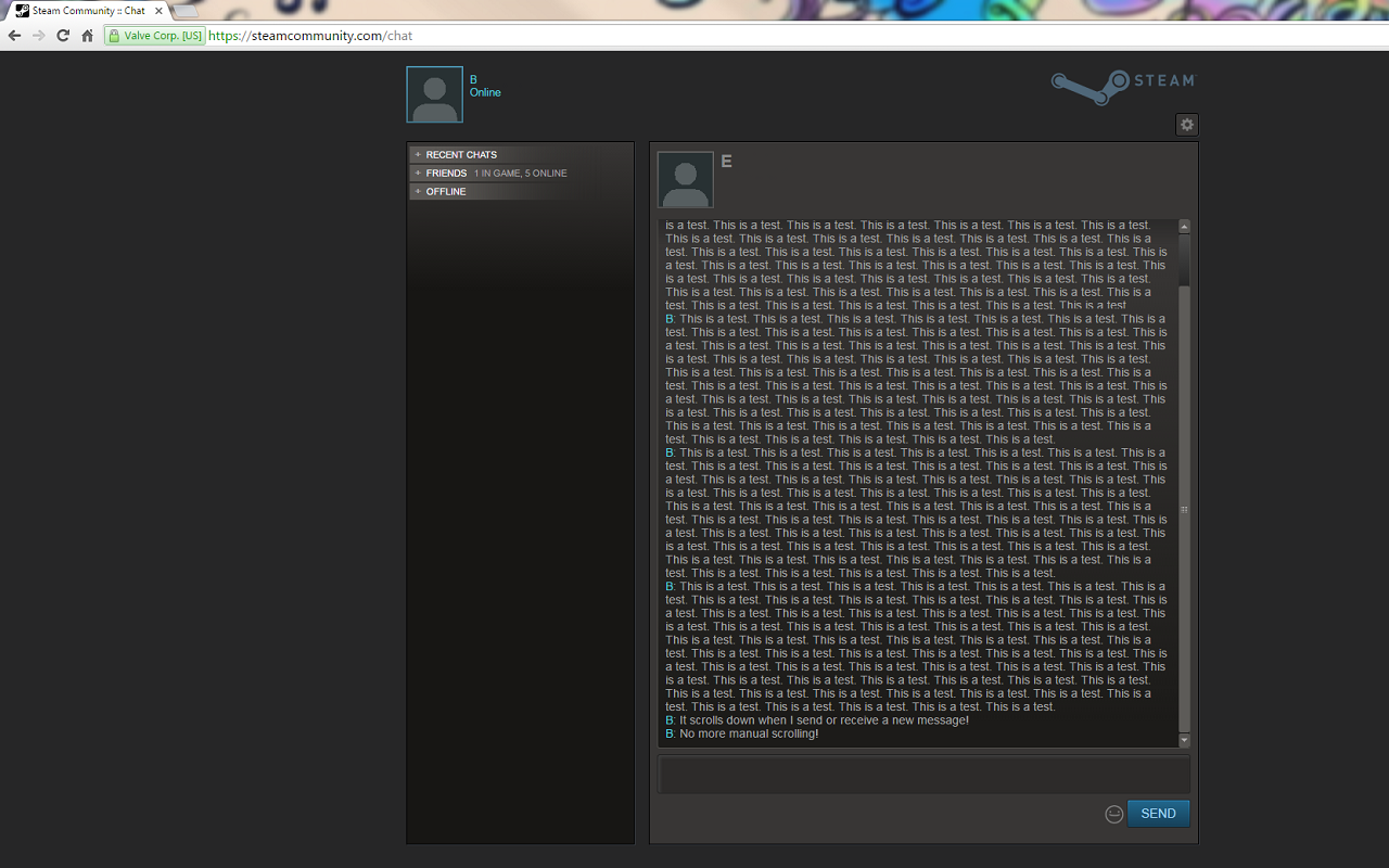 Steam Chat Auto Scroll Preview image 0