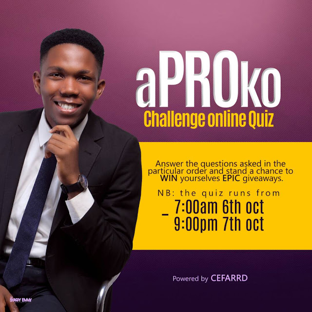 FUTO aPROKo Challenge Online Quiz -  Answer and win