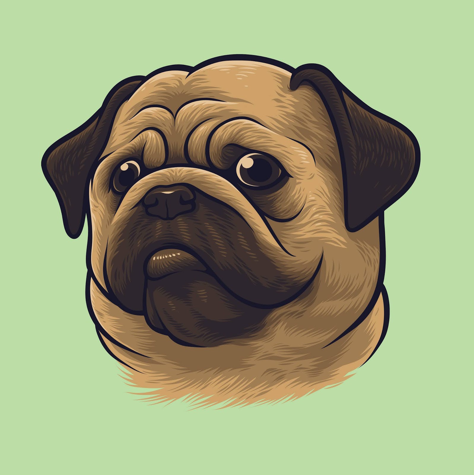 Pug Dog Portrait Free Download Vector CDR, AI, EPS and PNG Formats Pug Dog Portrait Free Download Vector CDR, AI, EPS and PNG Formats