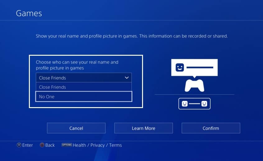 개인 정보 설정을 '아무도 없음'으로 변경 |  PlayStation 수정 오류가 발생했습니다.