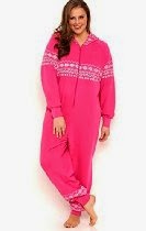 <br />Deb Junior Plus Size Onesie with Fair Isle Print and Hood