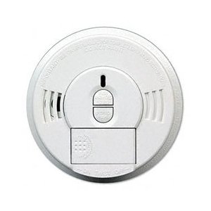 Front-Load Battery-Operated Smoke Alarm w/ Mounting Bracket, Hush feature