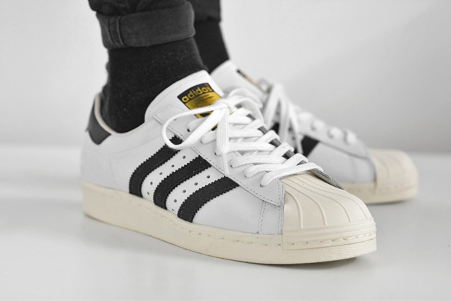 adidas superstar 80s black white & chalk