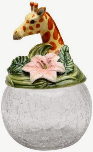  Cosmos Gifts 10805 Giraffe Cookie/Candy Jar with Ceramic Lid, 9-1/2-Inch