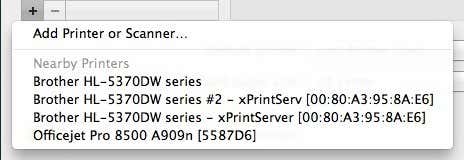 Добавить принтеры Mac