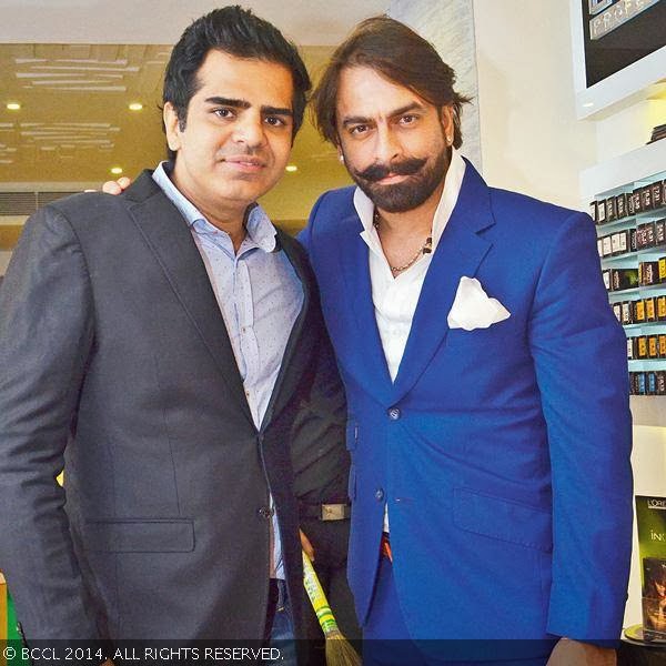 Sumit Israni and Jas Arora during the new store launch of Geetanjali Salon in M-Block, GK 2, New Delhi.