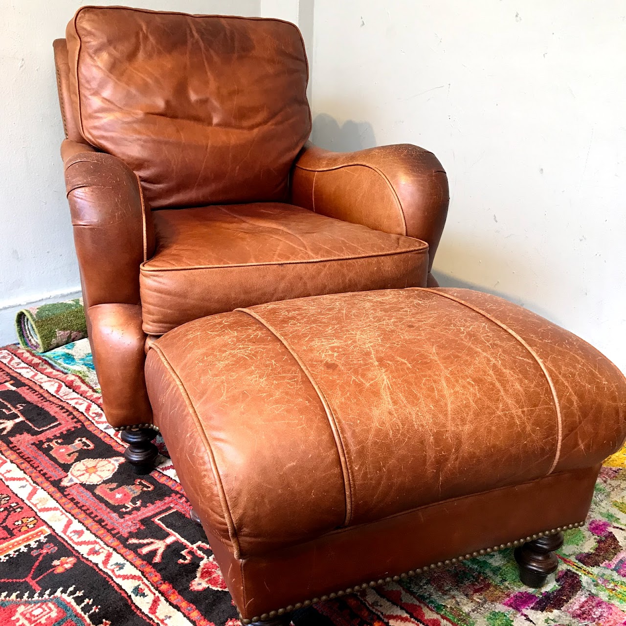 Leather Club Chair And Ottoman / Topeakmart Faux Leather Club Chair And