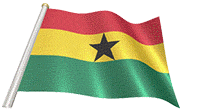 Ghanaian flag on a flag pole gif animation 