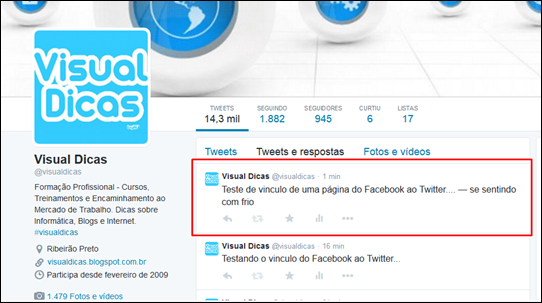 Como publicar posts do Facebook no Twitter - Visual Dicas