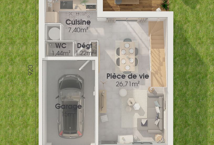  Vente Terrain + Maison - Terrain : 307m² - Maison : 82m² à Louviers (27400) 