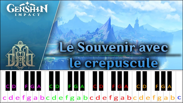 Le Souvenir avec le crepsuscule (Genshin Impact) Piano / Keyboard Easy Letter Notes for Beginners