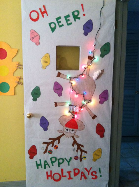 Oh Deer Door Decoration Ideas for Classroom Christmas Door Decorating Contests