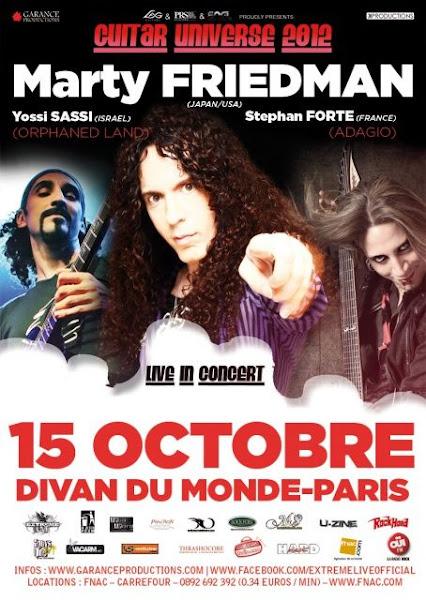 Marty Friedman / Yossi Sassi / Stéphan Forté @ Divan du Monde, Paris 15/10/2012