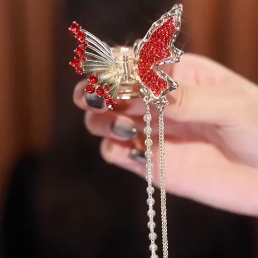 Title 5, Female Head Tassel Hairpin Small Headdress. Ele...