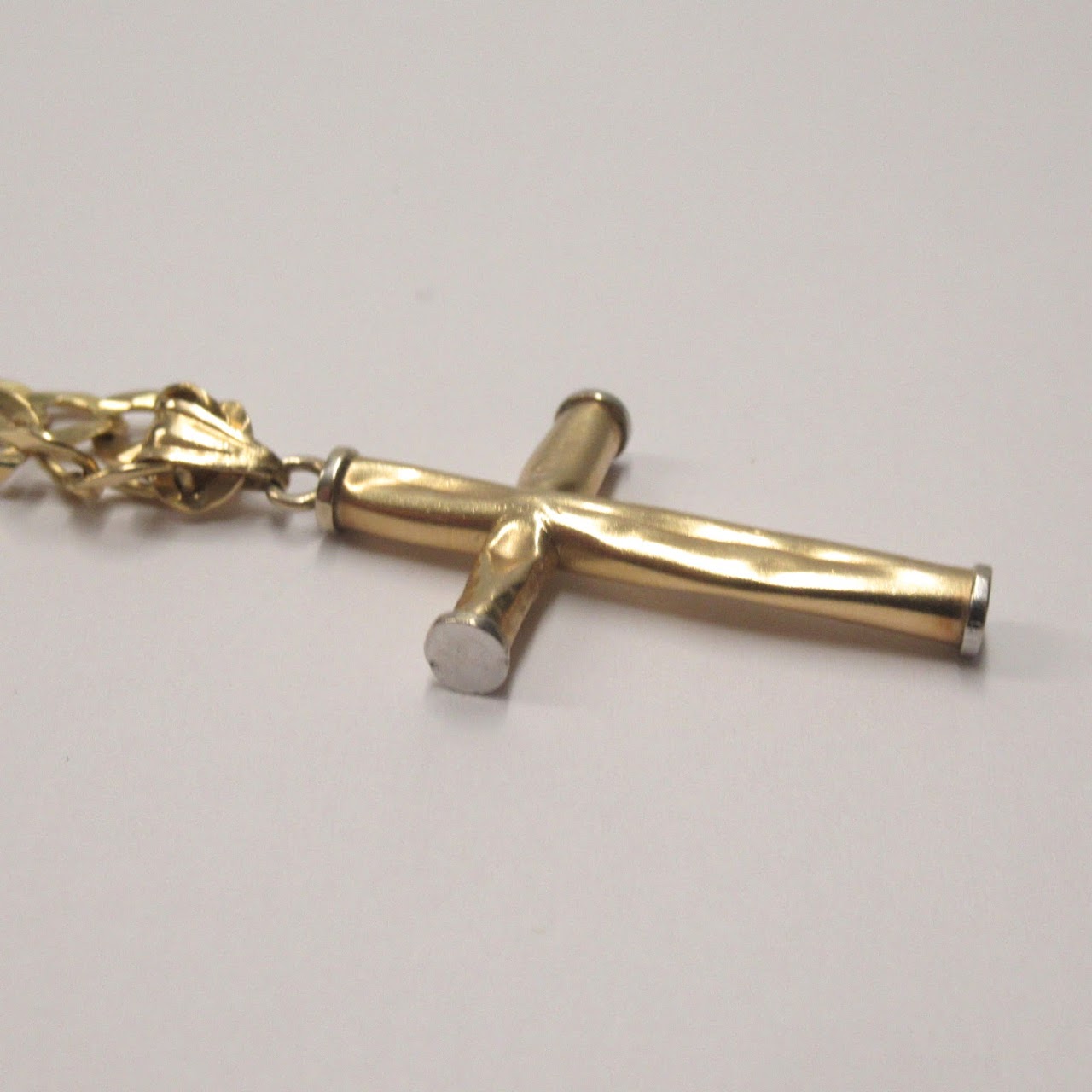 14K Gold Chain & Cross Necklace