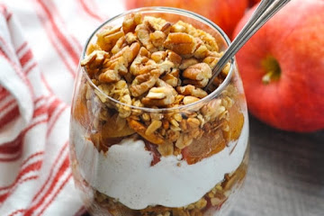 Healthy Apple Crisp Yogurt Parfaits