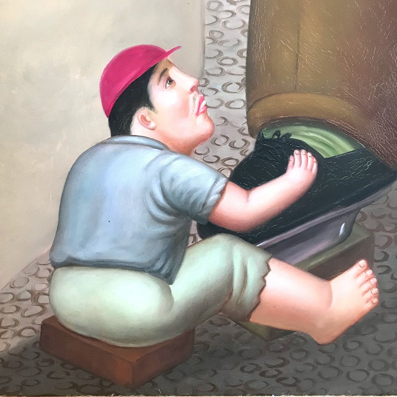 Signed 'Rotero' Botero Homage Painting