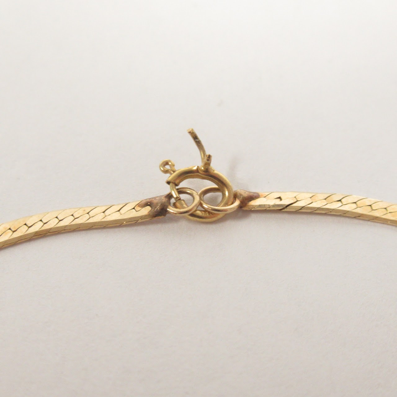 14K Gold DAMAGED Flat Chain Bracelet