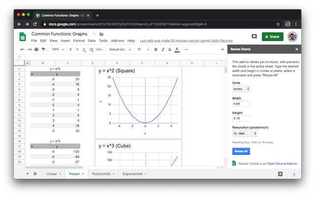 Screenshot of Resize Charts