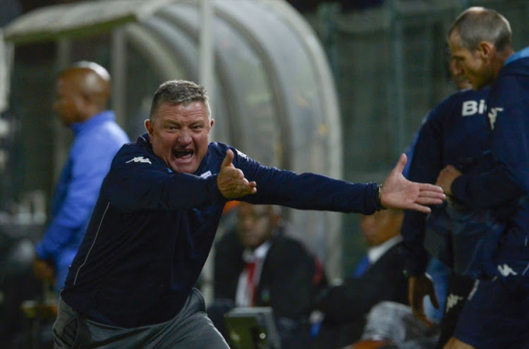 Coach Gavin Hunt of Wits during the Telkom Knockout Quarter Final match between Bidvest Wits and Baroka FC at Bidvest Stadium on November 04, 2017 in Johannesburg, South Africa.