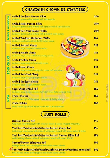 Chandni Chowk 2 Bangalore menu 