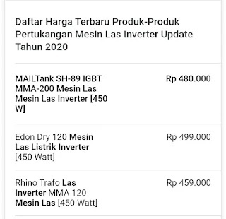 Harga mesin las listrik Inverter