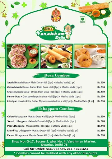 Vanakkam Delhi menu 