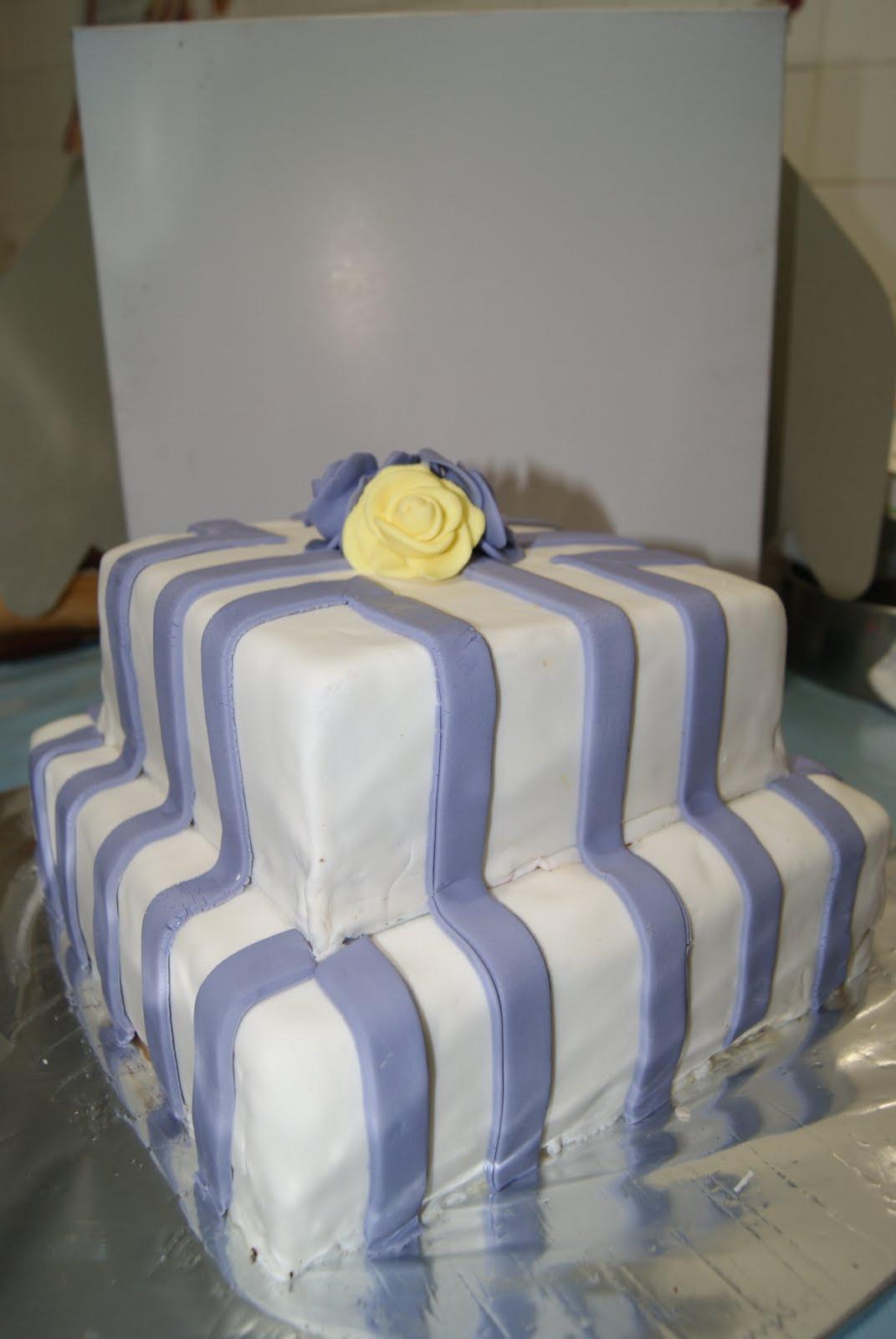 purple fondant 2-tier wedding