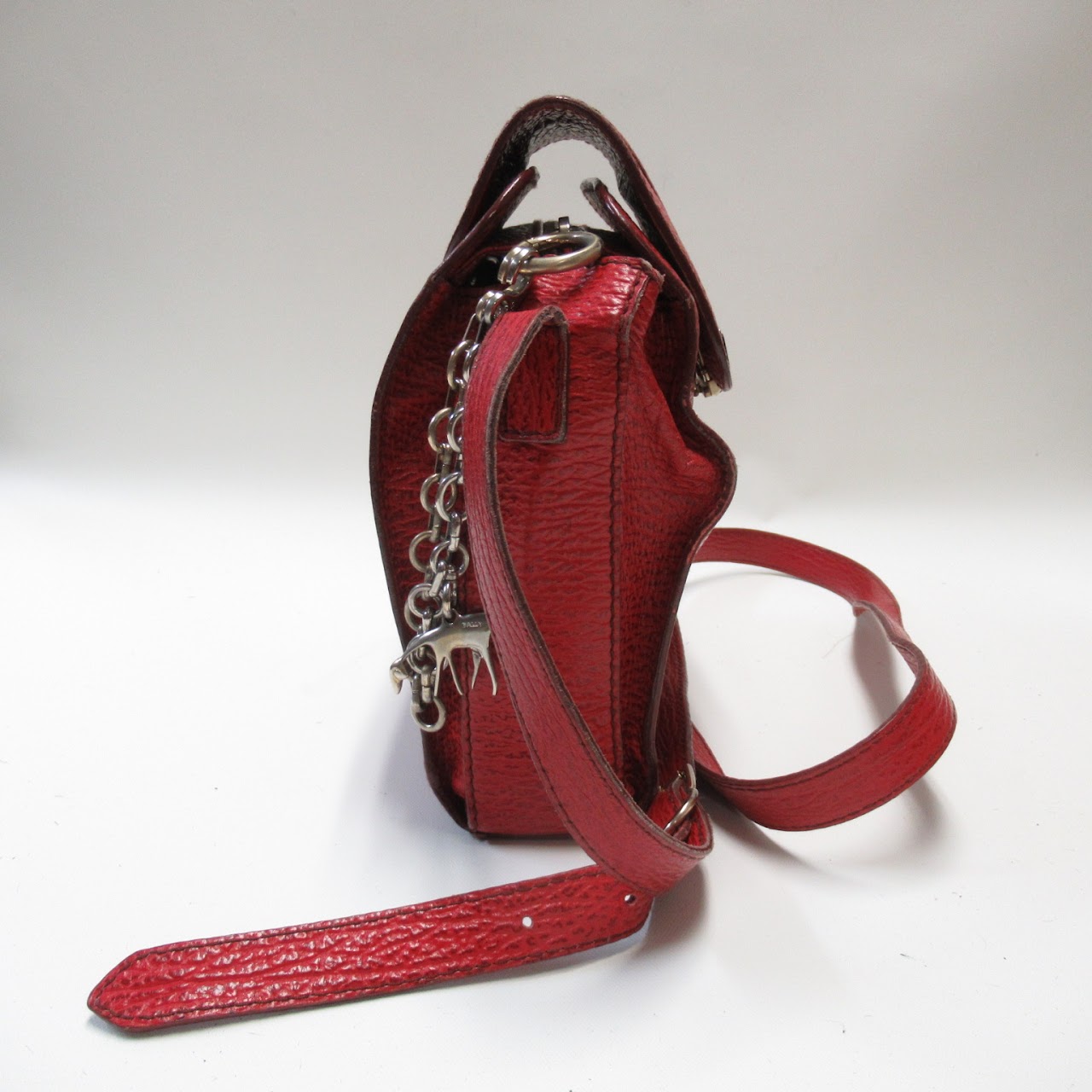 Bally Vintage Red Leather Crossbody Bag