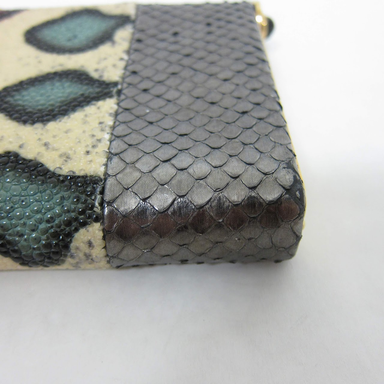 Zagliani Shagreen & Python Faye Clutch