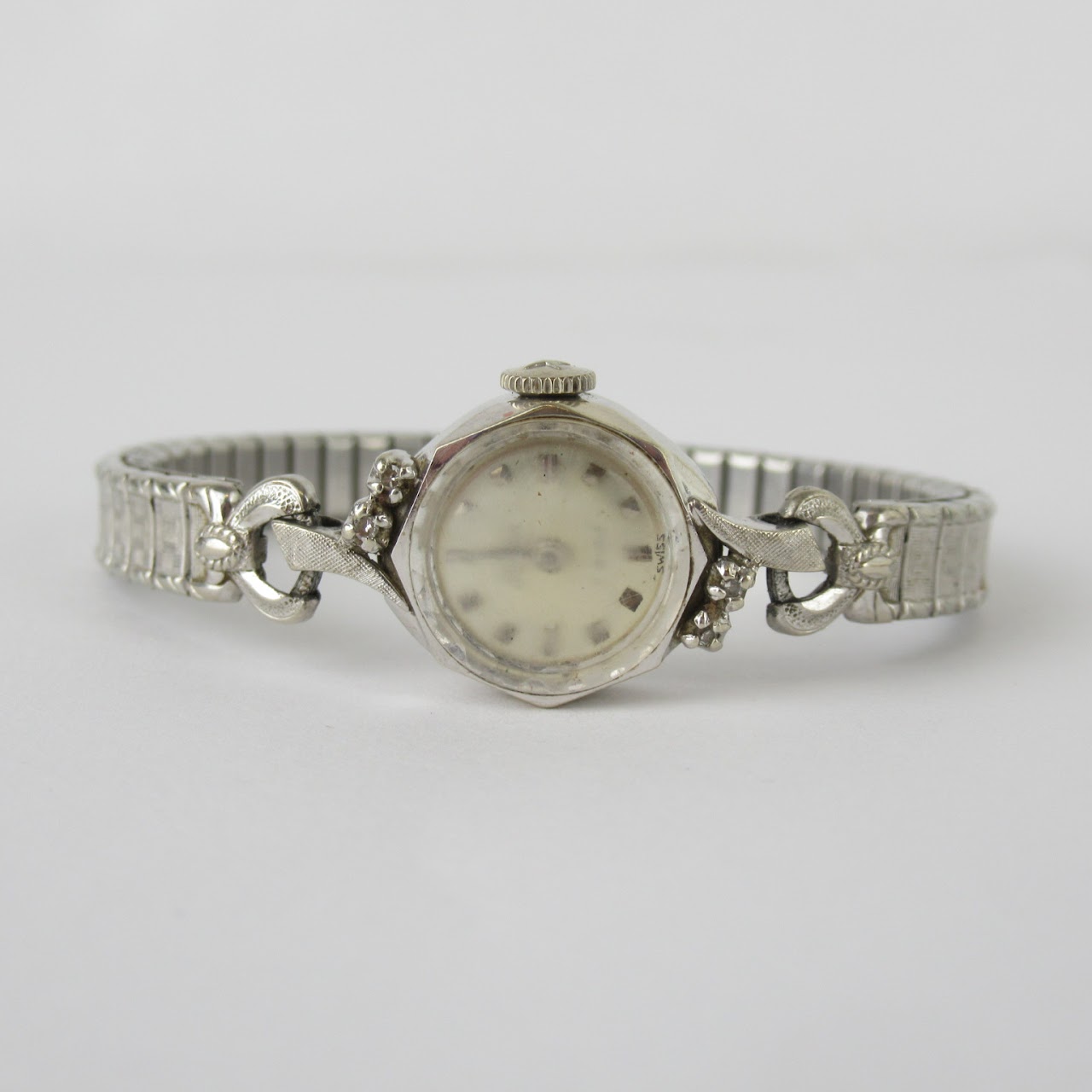 14K White Gold and Diamond Watch