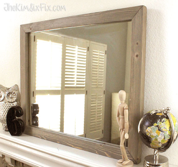 Create this fabulous knock-off West Elm wooden framed mirror without any fancy power tools. Just use a 1x6 tongue and groove board which is the perfect fit to insert an inexpensive IKEA mirror.