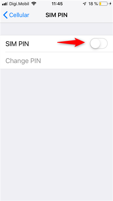 El interruptor PIN SIM en un iPhone