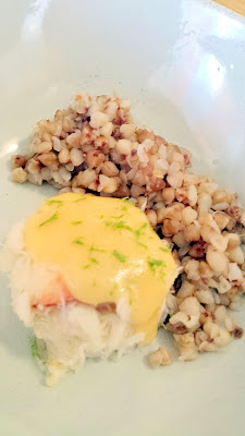 Yurukyara Grand Prix at Nodoguro, a Japanese mascot themed dinner Course 4 Buckwheat, crab, and spruce