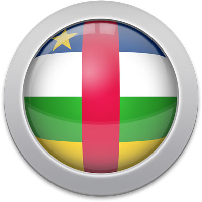 Central African flag icon with a silver frame