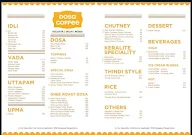 Dosa Coffee menu 1