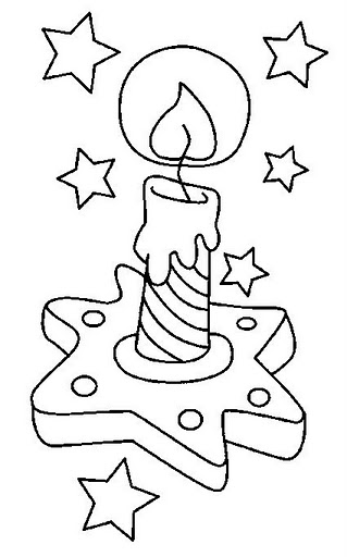 Christmas candle coloring pages