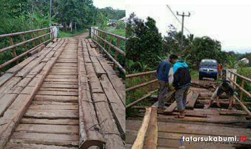 
Tunggu Bantuan Tak Kunjung Datang, Warga Swadaya Bangun Jembatan di Jampang Tengah
