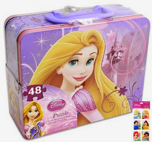  Rapunzel Lunch Box with Puzzle inside, and Bonus Disney Princess Sticker Set