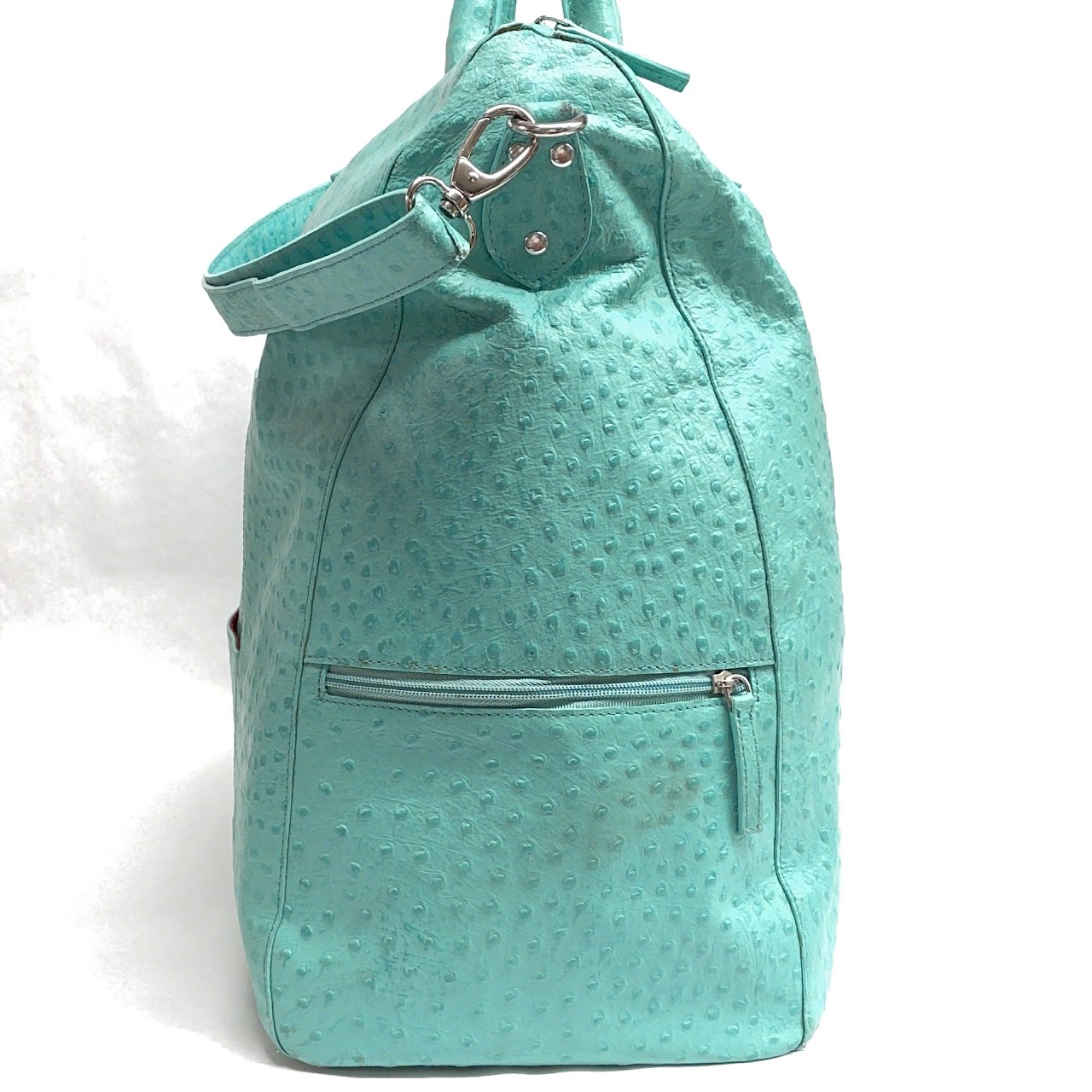 CLEO & PATEK Turquoise Ostrich Leather Purse