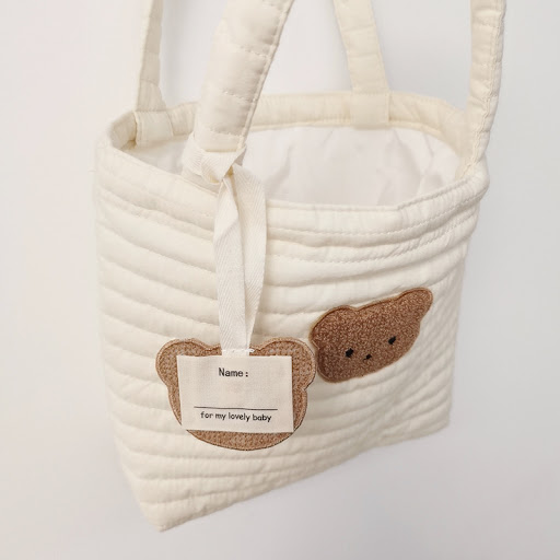 Title 1, Embroidered Bear Quilted Tote Bag for on-the-go...